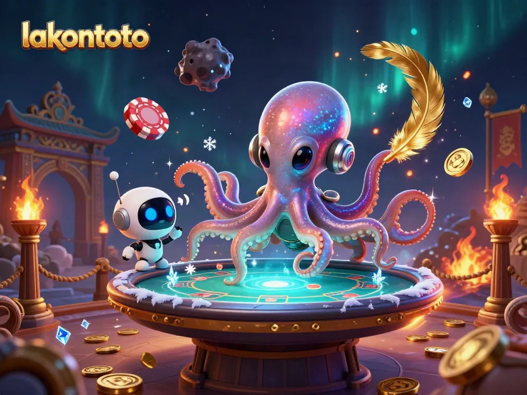 Lakontoto memberikan pengalaman menarik dengan alien kartun dan poker meja holografik di ruangan kasino unik.