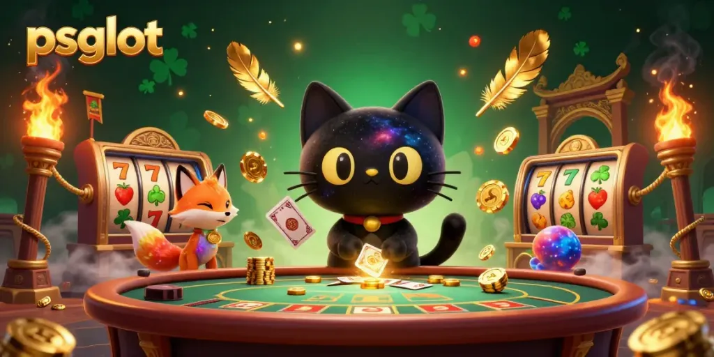 Experience exciting gameplay with psgslot as the black hole cat and nebula fox light up the cosmic casino.
