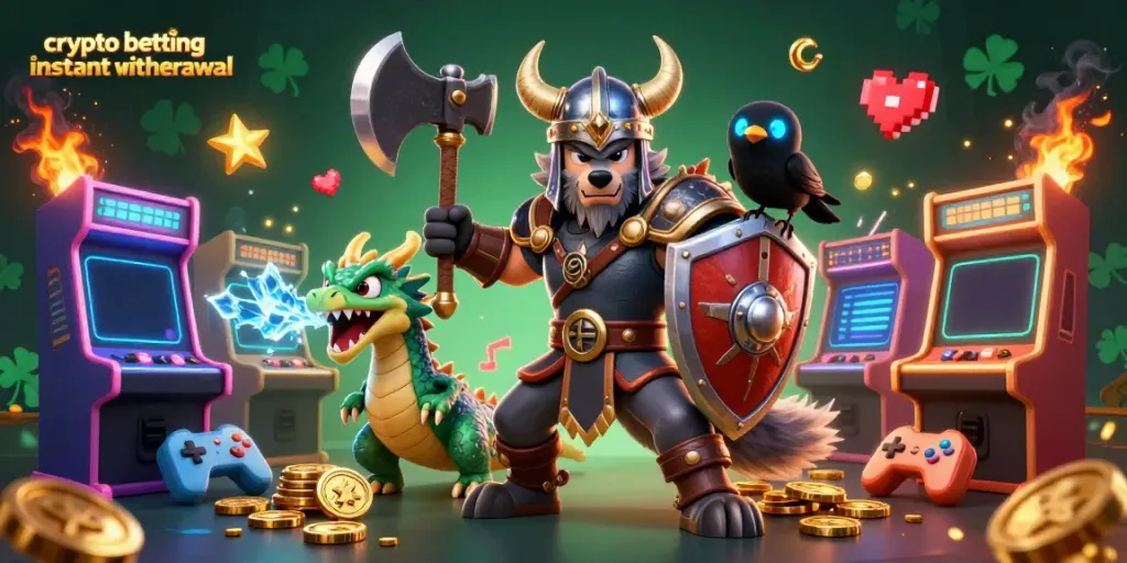 Experience rapid crypto betting instant withdrawal in a vibrant 3D casino scene.