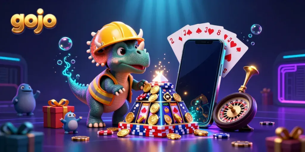 Engage with Gojo's casino world, featuring vibrant characters and thrilling gambling elements.
