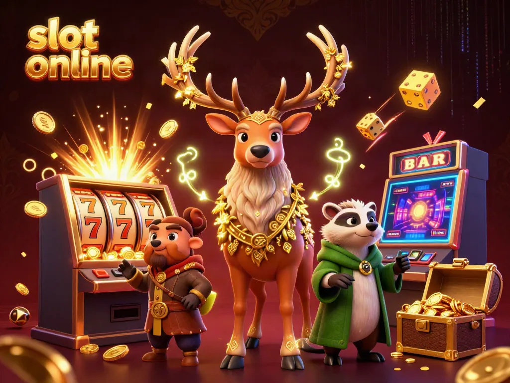 Experience exciting slot online gameplay with animated characters in a vibrant casino setting.