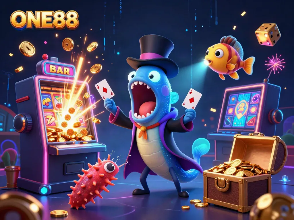 Experience thrilling magic at ONE88 with vibrant 3D characters and casino games bursting with excitement.