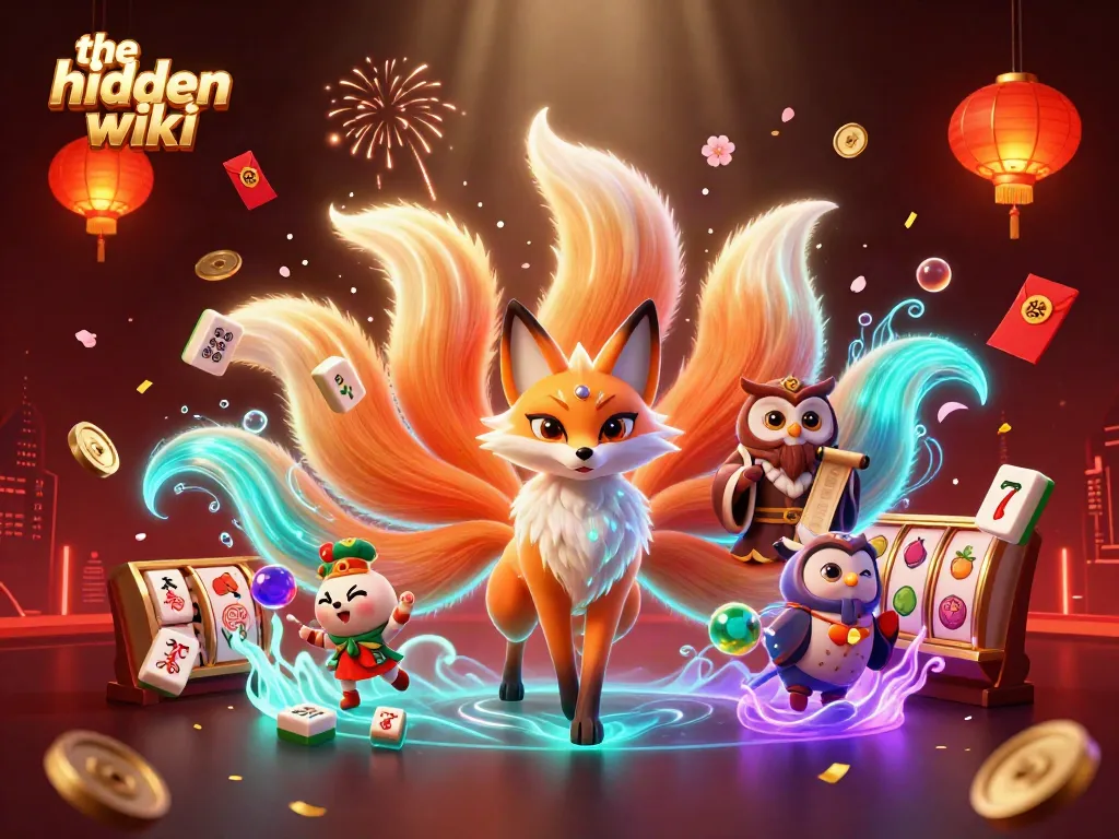 Experience the hidden wiki in a vibrant casino atmosphere with colorful characters and lively elements.