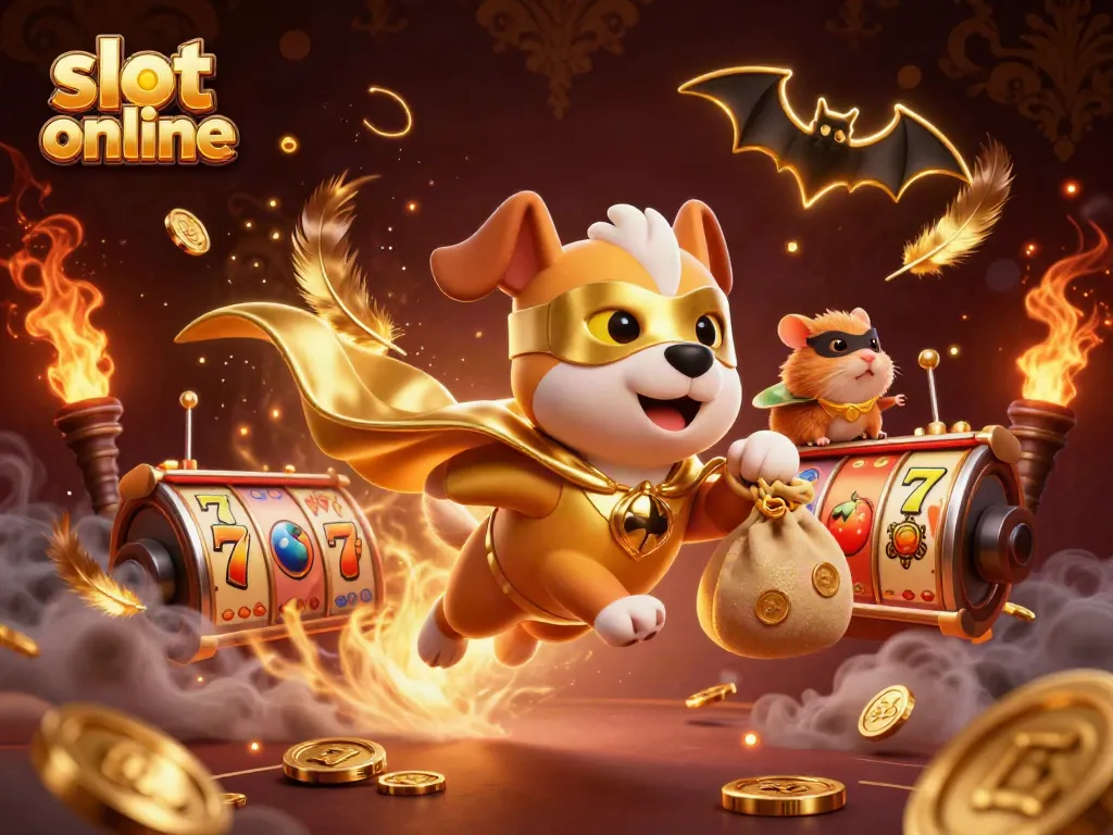 Spin the reels of slot online with a heroic dog boosting exciting jackpots in a vibrant 3D scene.