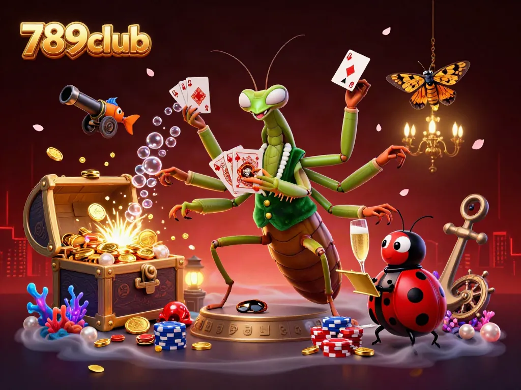 Immerse in the thrill of 789club with a vibrant casino scene showcasing dynamic characters and game elements.