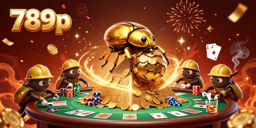 Experience thrilling wins at 789p with a vivid casino scene featuring golden coin action.