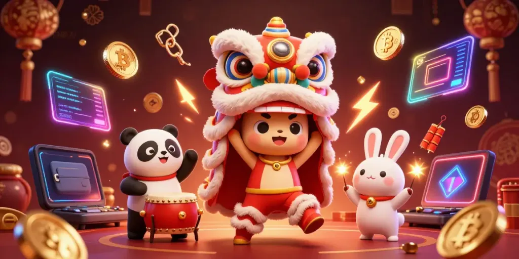 Engage with the vibrant YD88 MY lion dance casino scene, full of crypto coins and festive elements.