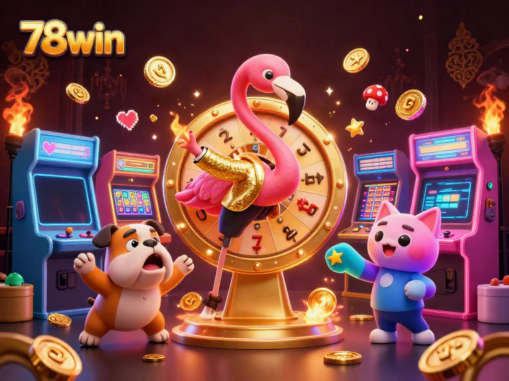 Engage in thrilling gameplay with 78win's vibrant casino atmosphere featuring an exciting prize wheel.