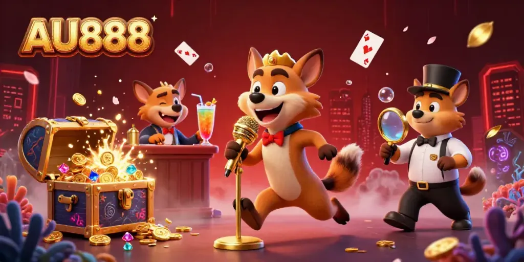 Hyenas showcase the comedy casino vibe at AU888, mixing drinks, telling jokes, and checking IDs.